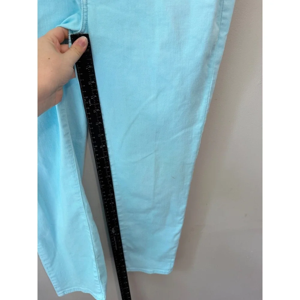 Talbots Womens 6 Straight Leg Crop Jeans Light Blue Denim Mid Rise Pants